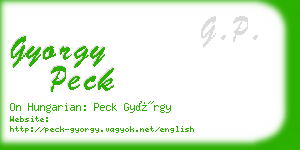 gyorgy peck business card